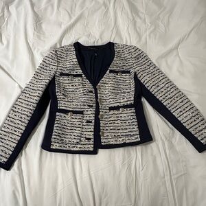 White House Black Market Navy and Cream Blazer